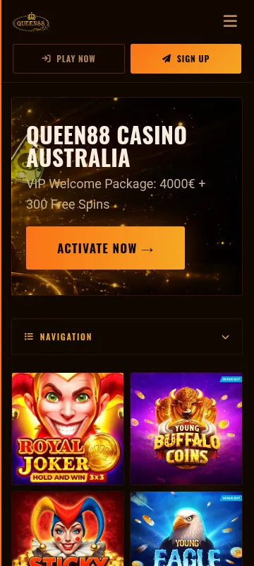 Queen88 Casino mobile interface